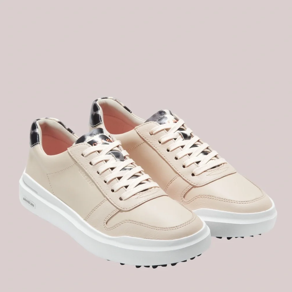 Womens Cole Haan GrandPro AM Golf Sneaker, Shortbread. W23542 - Picture 2 of 5